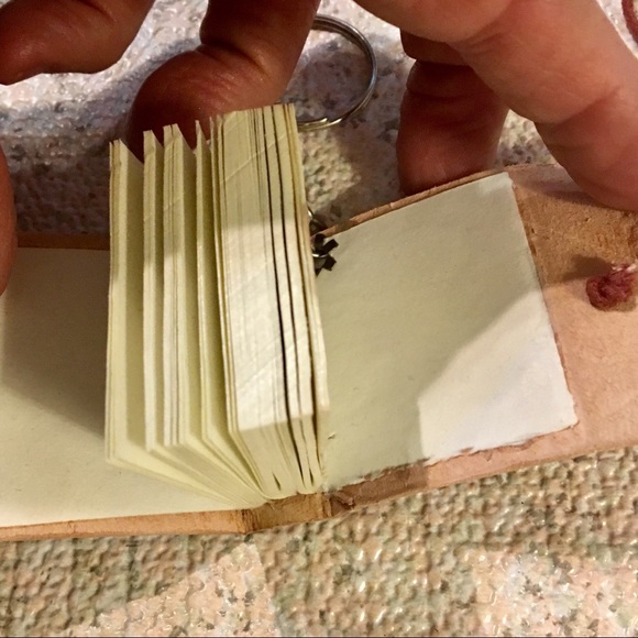 Triple Moon Mini Leather Journal On Keychain - Picture 5 of 8